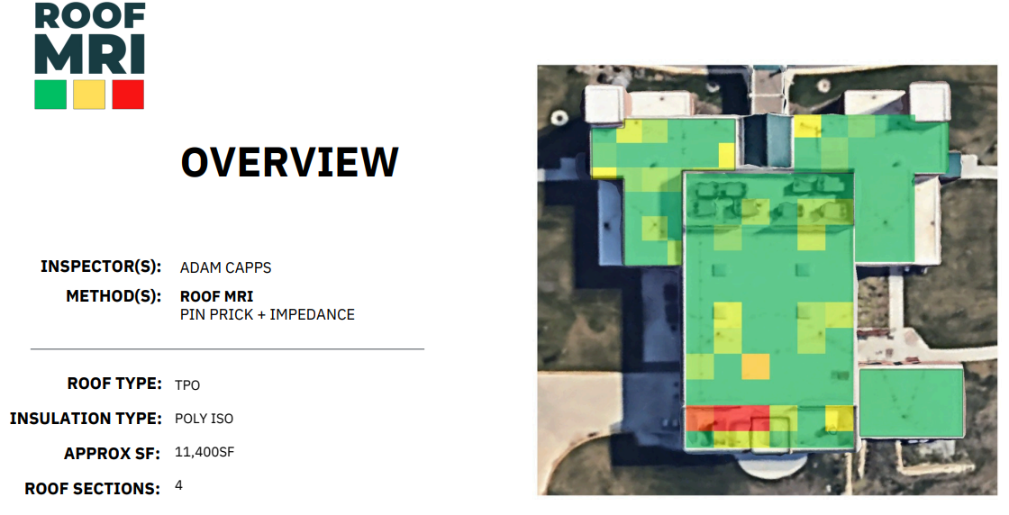 Roof MRI moisture report sample