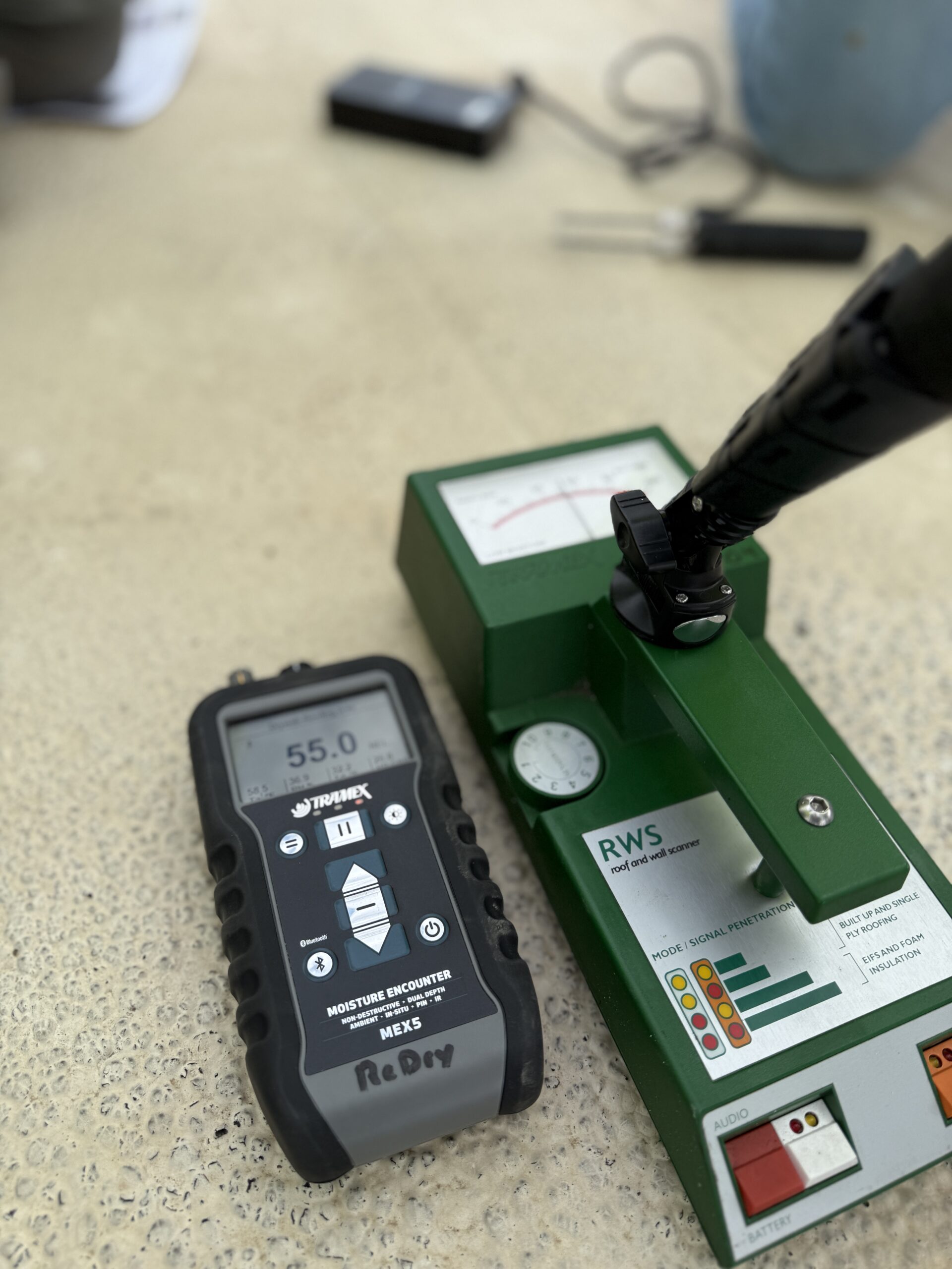 Technician performing Roof MRI moisture scan