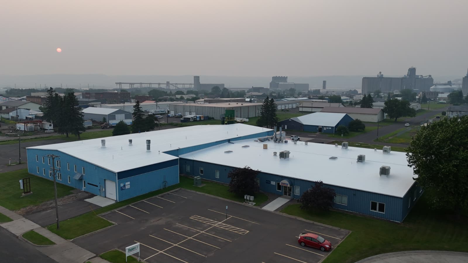 Metal roof restoration commercial facility