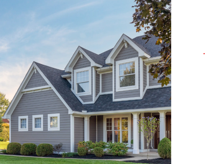 James Hardie fiber cement siding on a high-end Houston home, featuring smooth lap boards and elegant exterior trim.